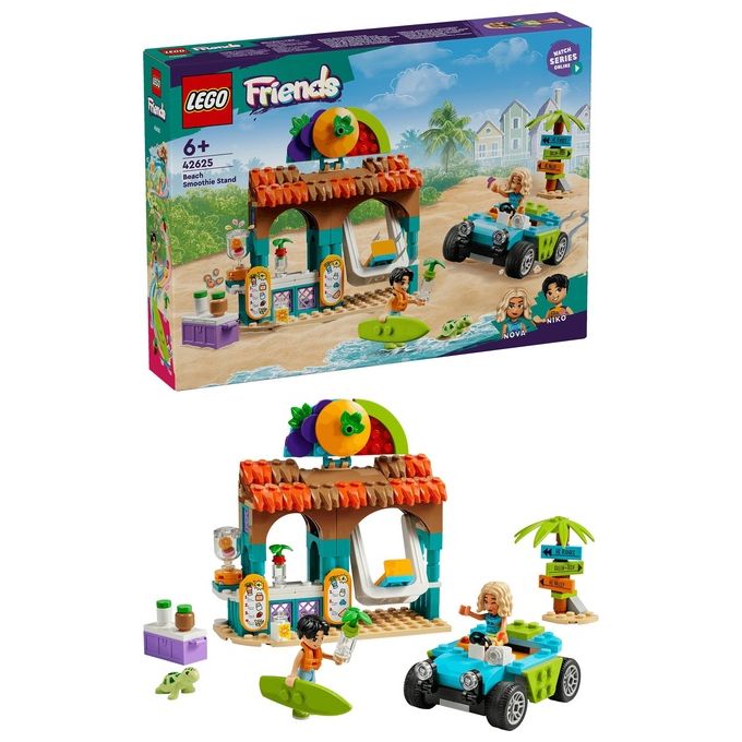 LEGO Friends Bancarella dei Frullati sulla Spiaggia Giochi Educativi per Bambine e Bambini da 6 Anni con 2 Mini Bamboline una Tartaruga un Buggy da Costruire e Cibo Giocattolo Idea Regalo 42625