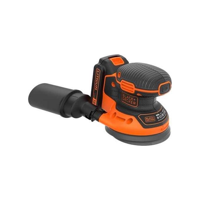 Black+Decker Levigatrice Rotorbitale Palmare con Batteria Litio 18v 1,5 ah con Sacchetto Raccoglipolvere