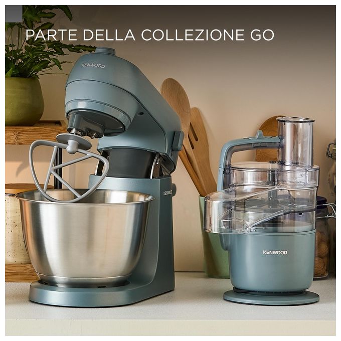 Kenwood Go KZM35.000GY Impastatrice 800W 4 Litri Corpo Mentallo 6 Velocita' 3 Ganci Miscelazione