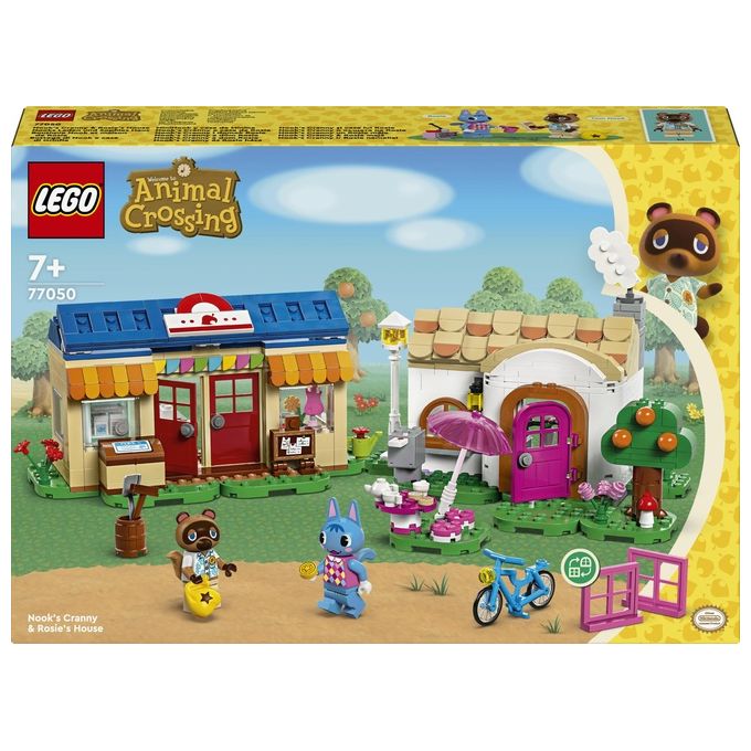 LEGO Animal Crossing 77050 Bottega di Nook e casa di Grinfia, Giochi Creativi per Bambini 7+ con Negozio e Casa Giocattolo