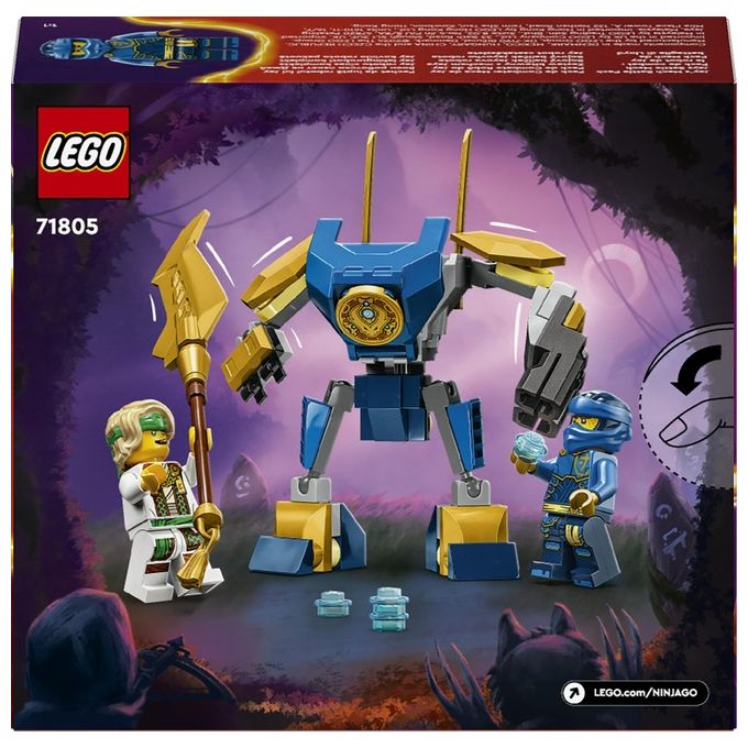 LEGO NINJAGO 71805 Pack Mech da Battaglia di Jay, Giochi per Bambini 6+, Action Figure Giocattolo da Costruire e 4 Minifigure