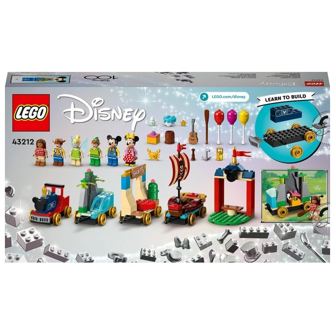 LEGO Disney 43212 Treno delle Celebrazioni Disney 100° Anniversario con Carri Giocattolo e Figure di Topolino e Minnie