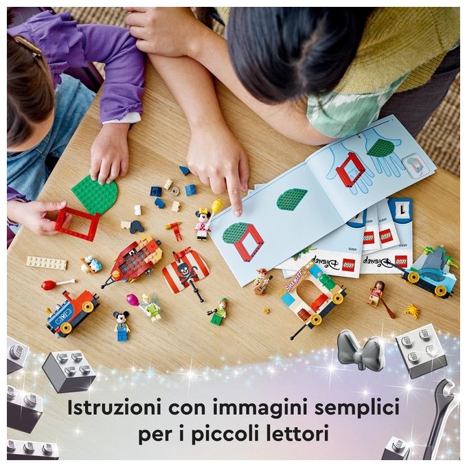 LEGO Disney 43212 Treno delle Celebrazioni Disney 100° Anniversario con Carri Giocattolo e Figure di Topolino e Minnie