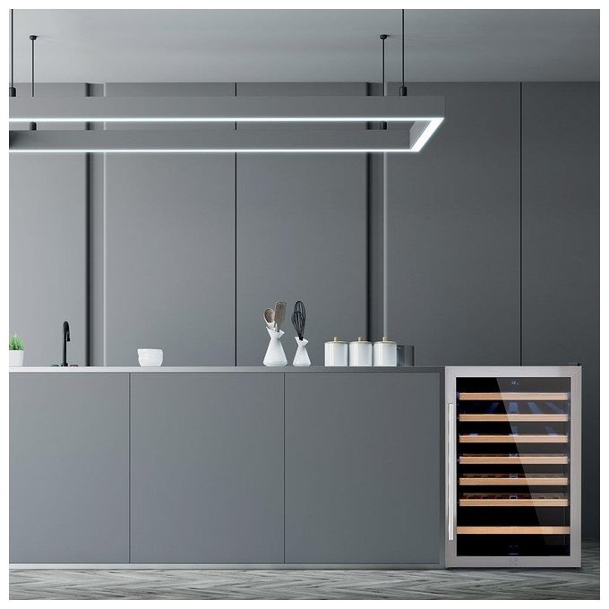 Les Petits Champs CAVC48 Cantinetta Vino a libera installazione 48 bottiglie Classe energetica G con Compressore una zona 4-18C 83,4 cm Acciaio