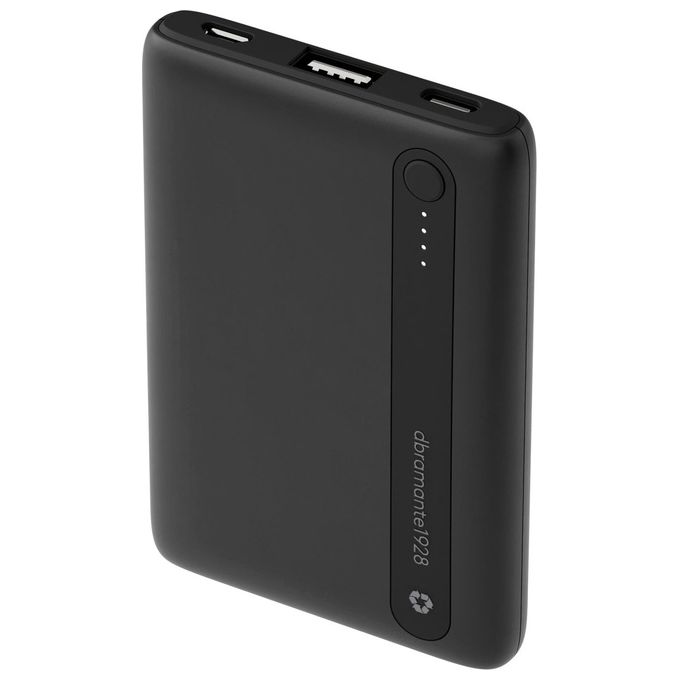 DBrramante1928 Power Bank Re-Charge Polimeri di Litio 5000 Mah Nero