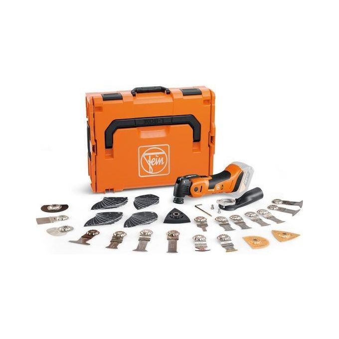 Fein Multimaster AMM 700 Max Top AS Utensile Multifunzione con 60 Accessori per Taglio Batteria 18V