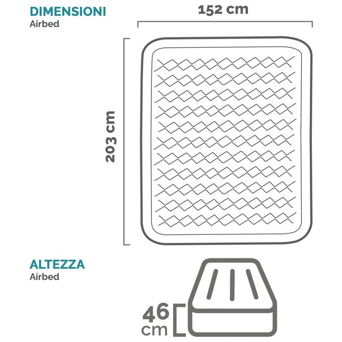 Intex Materasso Elevated Premiere Matrimoniale Con Tecnologia Fiber Tech