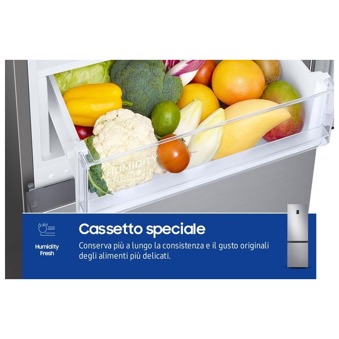 Samsung RB34C672DSA Frigorifero Combinato EcoFlex AI 344 Litri Classe D No Frost 185 cm All Around Cooling Silver Inox