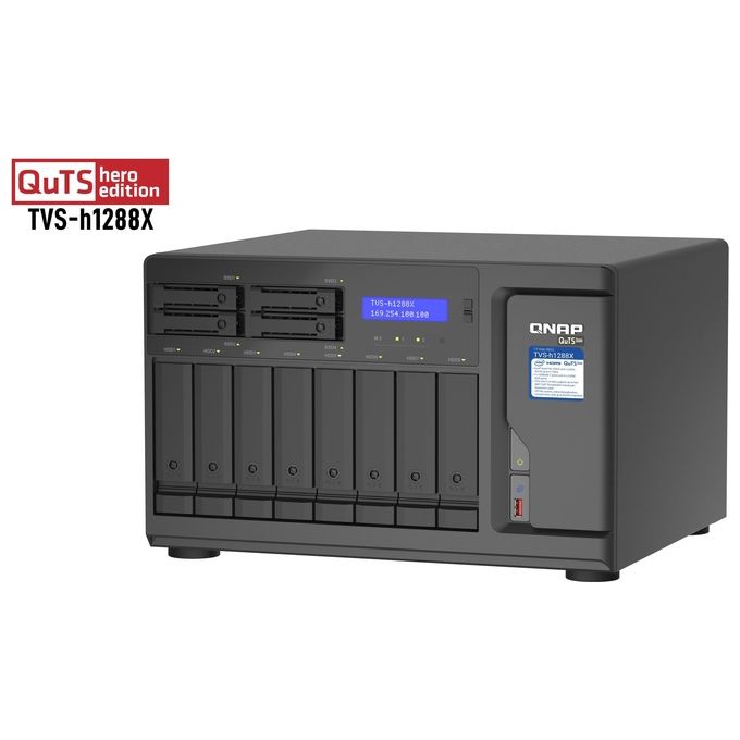 Qnap TVS-h1288X Nas Tower Collegamento Ethernet Lan Nero