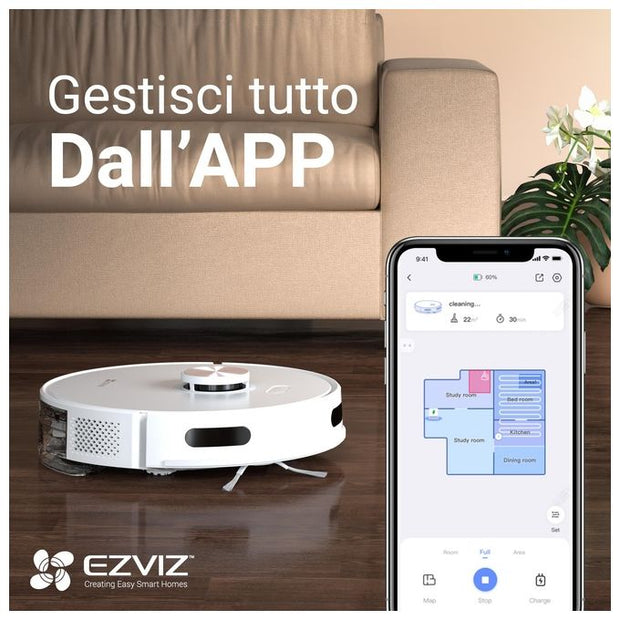 EZVIZ CS-RE4P-PWT2 RE4 PLUS Robot aspirapolvere Navigazione | Yeppon