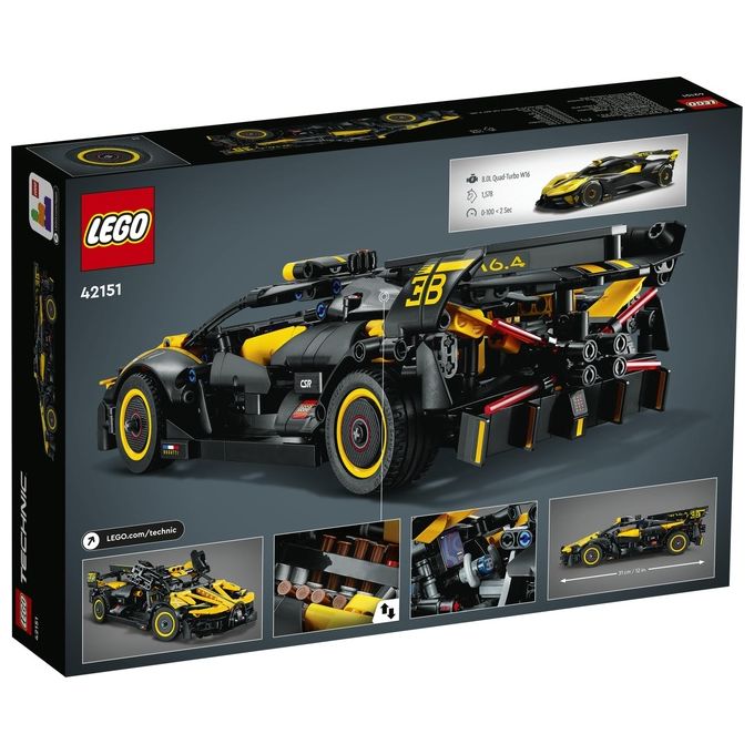 Lego 42151 Technic Bugatti Bolide Set da Costruzione 905 Pezzi Modellino Auto Supercar Motore W16 9 anni