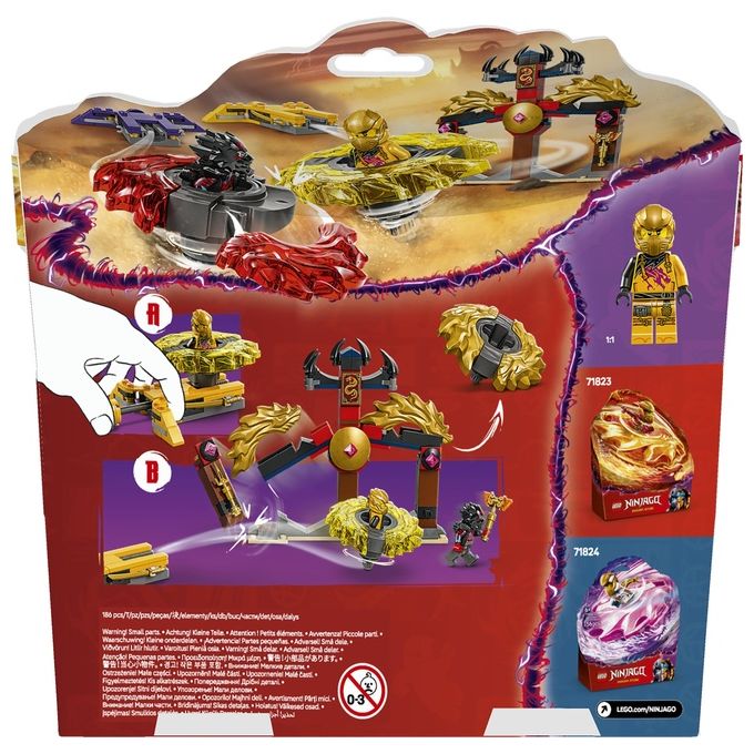 LEGO NINJAGO Battle Pack Draghi dello Spinjitzu - 2 Trottole Giocattolo Tempio Costruibile Elementi di Potere e 2 Minifigure Giochi per Bambini e Bambine da 6 Anni da La Rivolta dei Draghi 71826