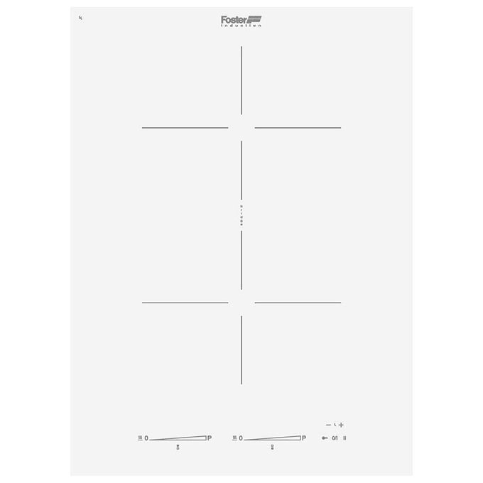 Foster 7341 255 Piano Cottura a Induzione in Vetroceramica S4000 Domino 2 Zone Touch Control Smart Fan 38 cm Bianco