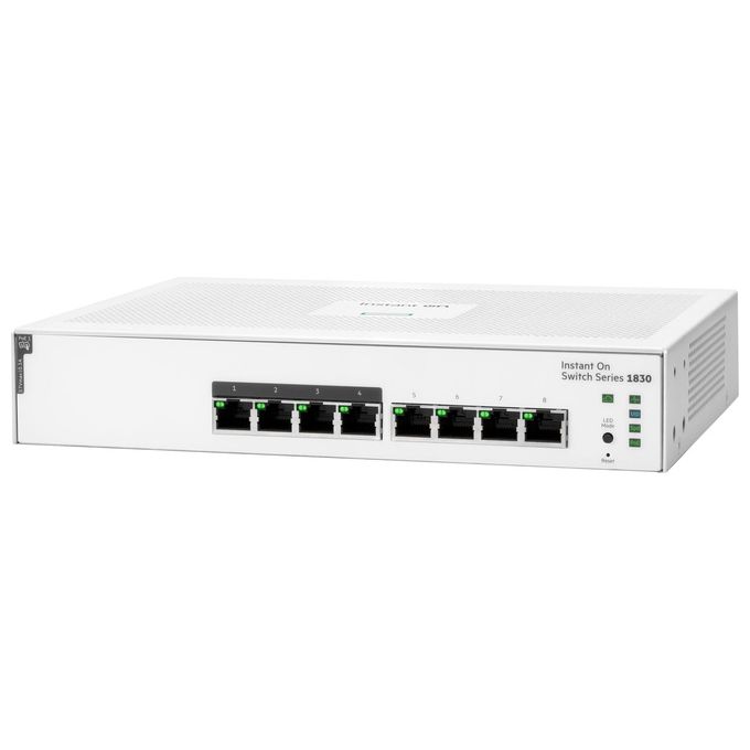 HP Enterprise Aruba Instant On 1830 8G 4p Class4 PoE 65W Gestito L2 Gigabit Ethernet 10-100-1000 Supporto Power over Ethernet PoE 1U