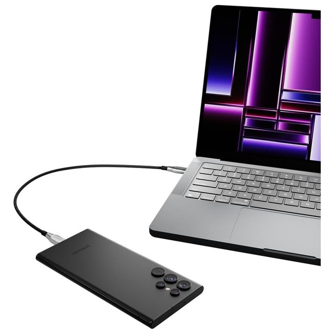 Cygnett Cavo Armato da USB-C a USB-C Nero 3mt