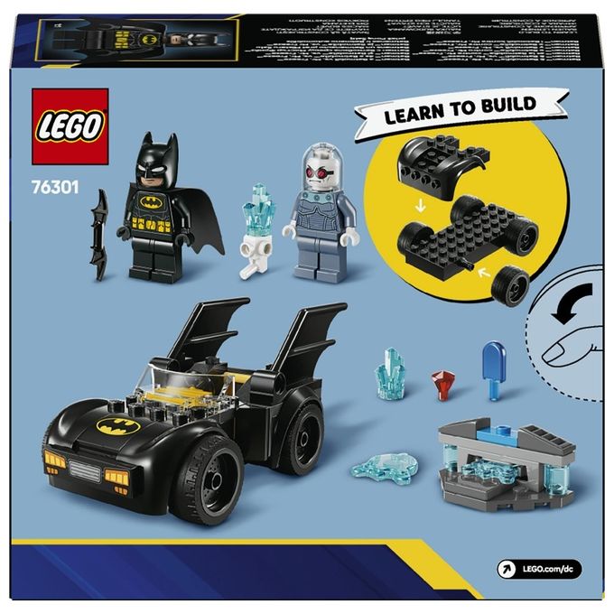 LEGO DC Batman e Batmobile Contro Mr. Freeze - Macchina Giocattolo del Supereroe con 2 Minifigure Accessori e Starter Brick per l'Auto Giochi per Bambini e Bambine da 4 Anni in su Idea Regalo 76301