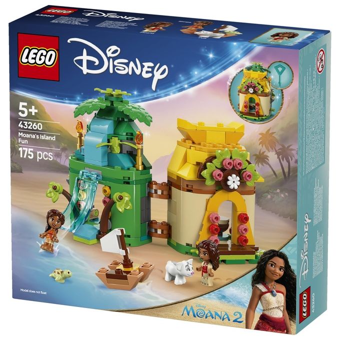 LEGO Set Disney Moana Divertimento sull'Isola di Vaiana 43260 Blocchi Creativi per Bambini e Appassionati di Costruzioni