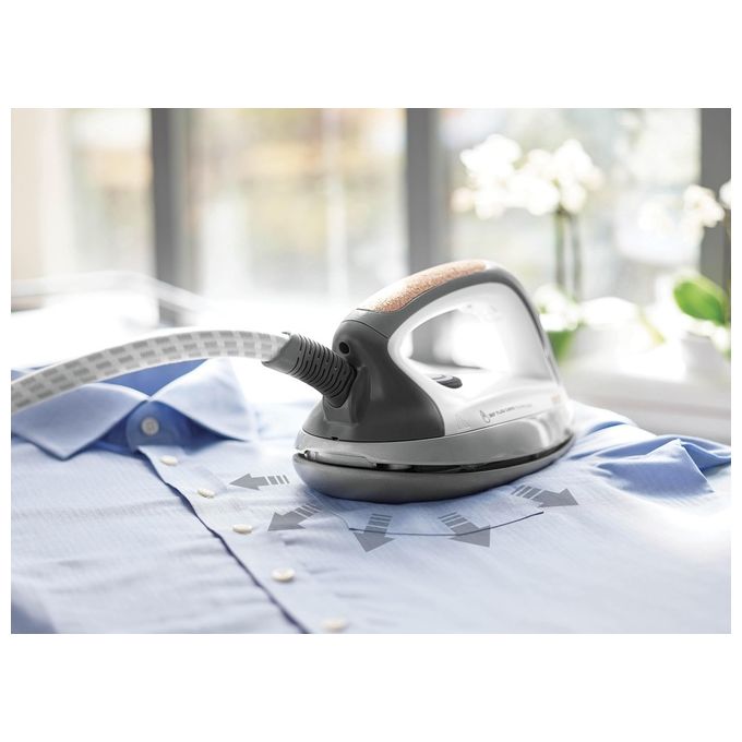 Polti VN18.20 – Sistema stirante con caldaia, potenza 2200 W, pressione 6,5 bar, autonomia continua, serbatoio 1,3 L, colpo vapore elevato, piastra in acciaio inox, colore Bianco-Blu