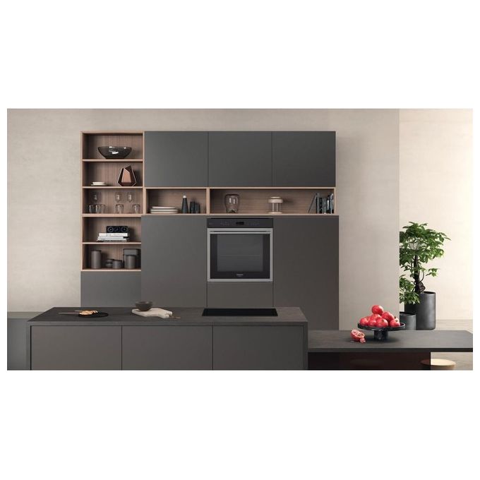 Hotpoint FI6 S8C1 SH IX HA Forno Elettrico Multifunzine da Incasso Capacita' 73 Litri Classe Energetica A+ 10 Programmi ACTIVE STEAM 75 Pulizia Diamond Clean 59,5 cm Nero-Acciaio Inossidabile