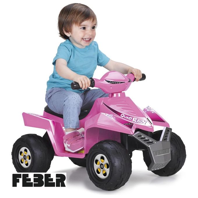Feber Quad Racy Pink 6V Un Veicolo Elettrico per Bambini Colorato e Sicuro per Divertimento all'Aria Aperta
