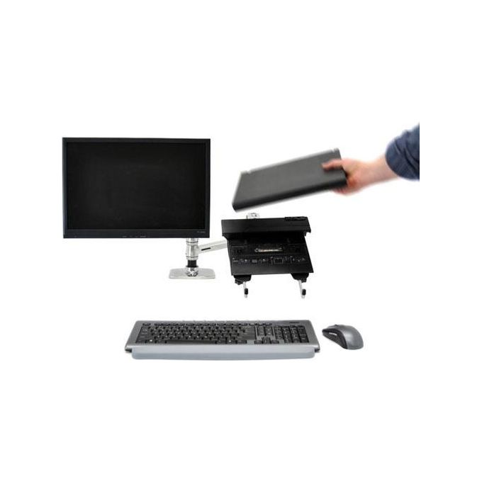 Ergotron lx Redesign dual arm pole Mount 2 flat Panel or fp and Notebook