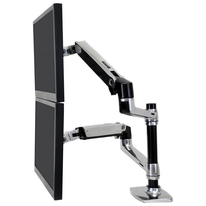 Ergotron lx Redesign dual arm pole Mount 2 flat Panel or fp and Notebook