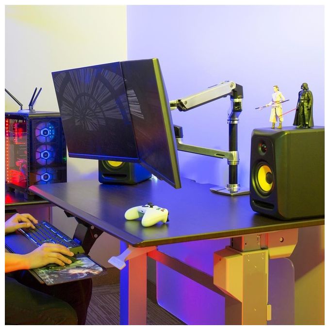 Ergotron lx Redesign dual arm pole Mount 2 flat Panel or fp and Notebook