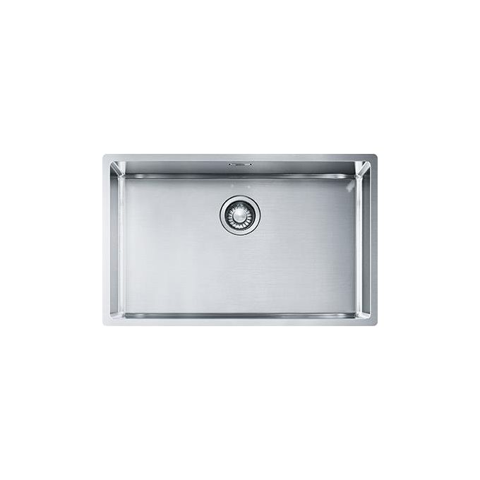 Franke BXX 210-110-68 BOX Lavello Acciaio Inox Spazzolato da incasso Semifilo-Filotop-Sottotop 1 Vasca Acciaio 73x45cm 127.0369.284