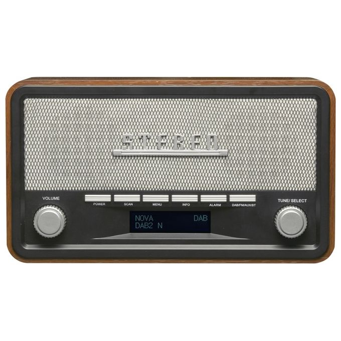 Denver DAB-18 Radio Analogica e Digitale DAB+ FM Bluetooth Altoparlanti da 4W Schermo LCD Nero-Legno