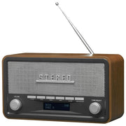 Denver DAB-18 Radio Analogica e Digitale DAB+ FM Bluetooth Altoparlanti da 4W Schermo LCD Nero-Legno