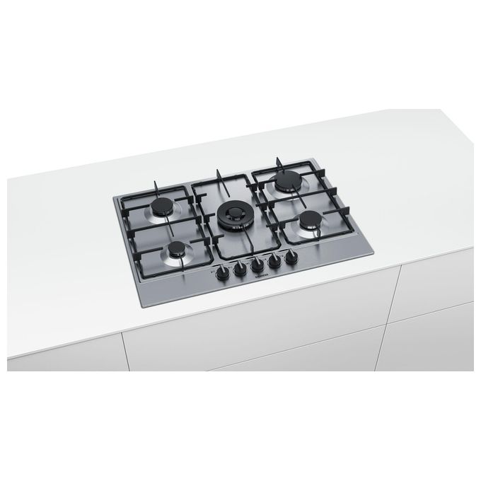 Siemens EC7A5QB80 Piano Cottura a Gas 75cm 5 Fuochi in Acciaio Inox