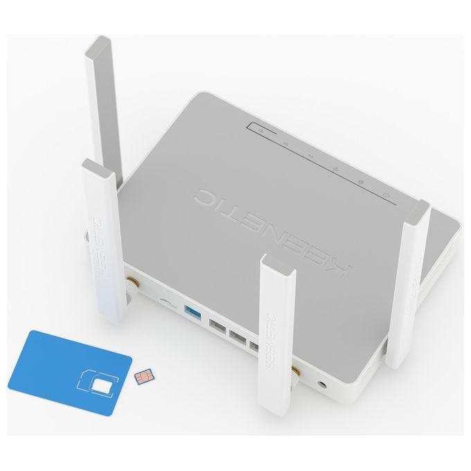 Keenetic Hero 4G Kn-2311 Modem-Router 4G 4 Porte 1Gbps Wi-Fi Ax1800 Mesh Vpn Parental Control Media Server Menu Multi Lingua