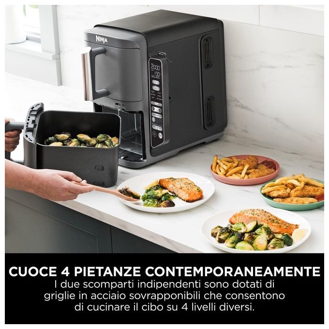 Ninja SL451EU Friggitrice ad aria ninja doublestack 9 5 lt con sonda