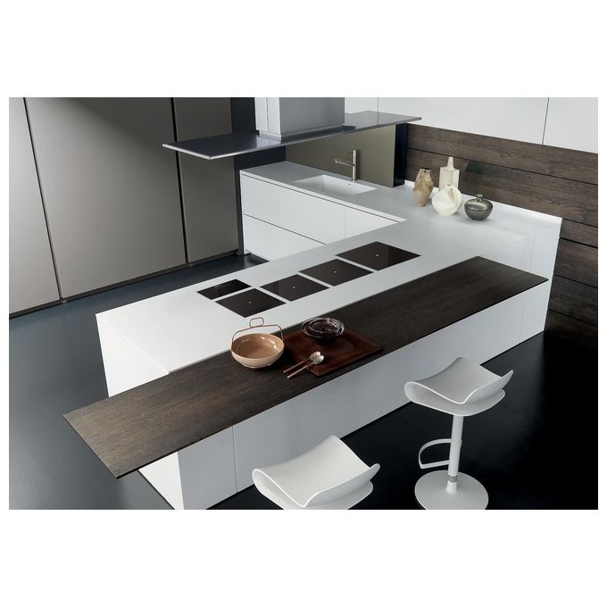 Foster 7365 030 Piano Cottura a Induzione Modulare Quadra in Vetroceramica 3 Zone Libero Posizionamento Touch Control Nero