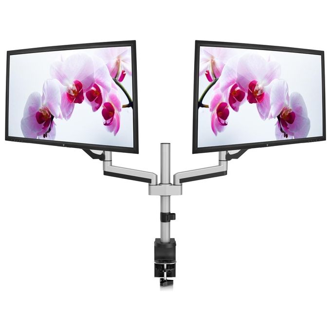 V7 DM1DTA-1E Doppia Staffa Monitor Regolazione 2 Monitor da 17''-32