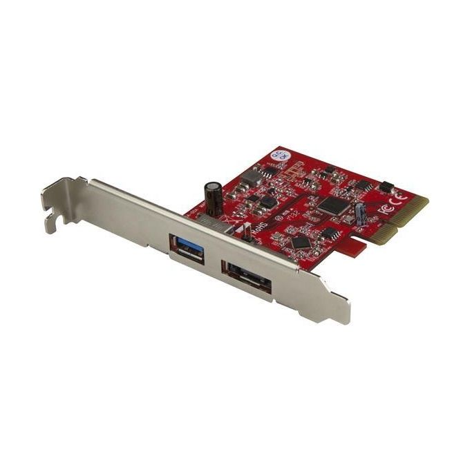 Startech Scheda PCIe eSata a 2 Porte Usb 3.1 1x Usb-A e 1x eSata