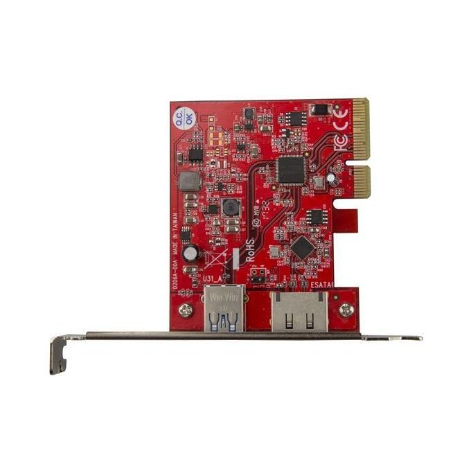 Startech Scheda PCIe eSata a 2 Porte Usb 3.1 1x Usb-A e 1x eSata