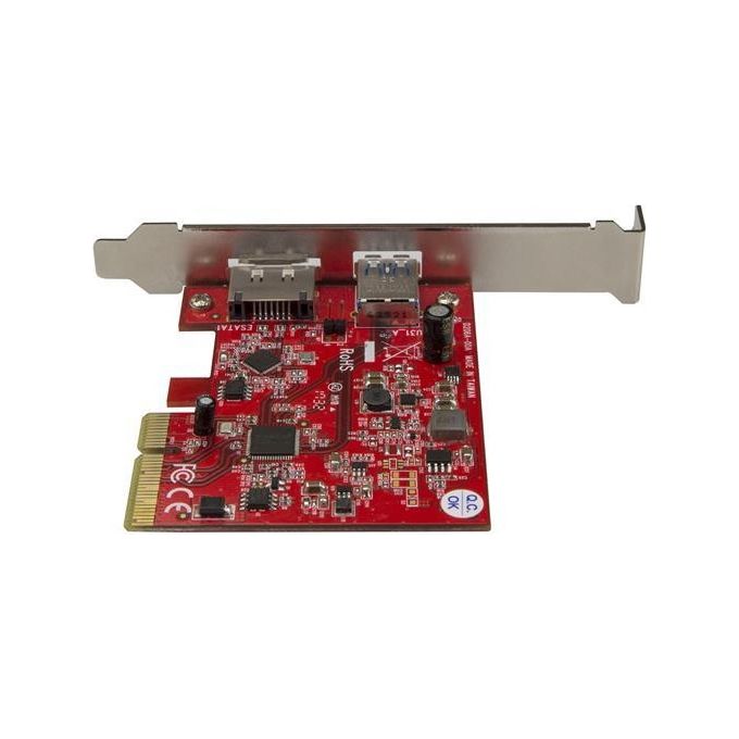 Startech Scheda PCIe eSata a 2 Porte Usb 3.1 1x Usb-A e 1x eSata