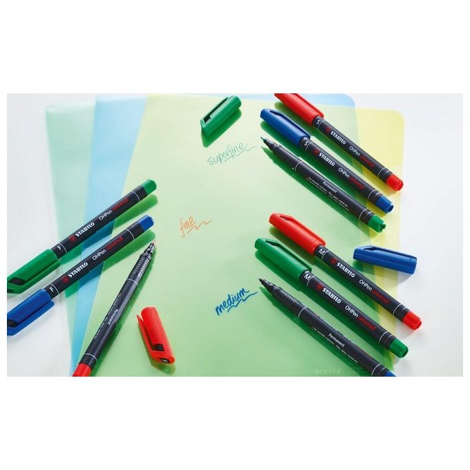 Marcatore - STABILO OHPen universal Permanente - Tratto Fine (0,7 mm) - Astuccio da 4 - Colori assortiti