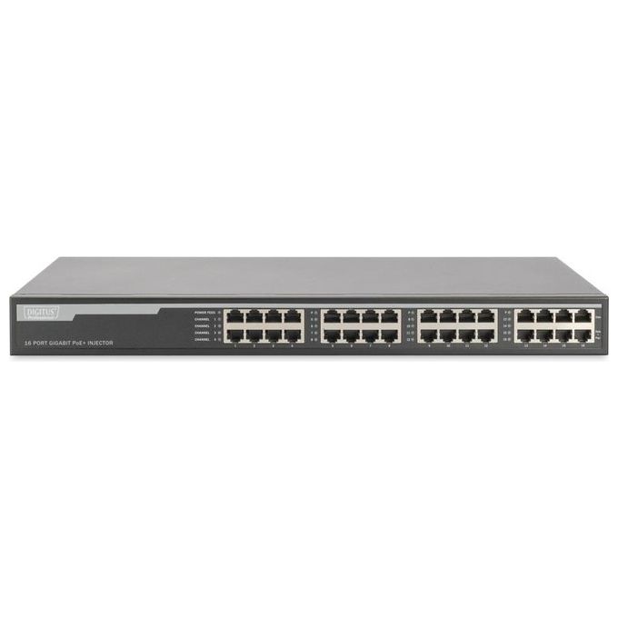 Digitus Iniettore Mid-Span 32 Porte Gigabit Poe+ con 16 Porte Entrata e 16 Porte Uscita 250W