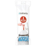 Brabantia 115585 PerfectFit Sacchetti Spazzatura Tipo J 20-25 L 20 pz colore Bianco