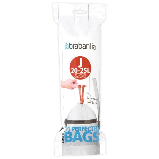 Brabantia 115585 PerfectFit Sacchetti Spazzatura Tipo J 20-25 L 20 pz colore Bianco
