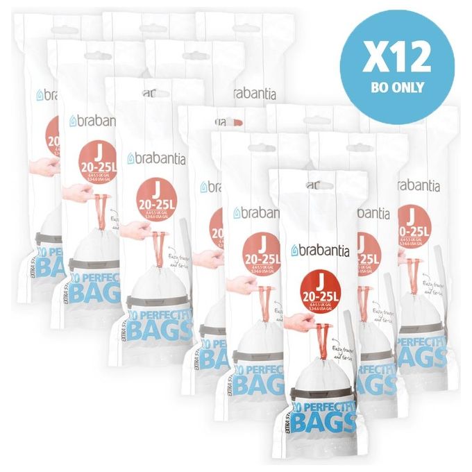 Brabantia 115585 PerfectFit Sacchetti Spazzatura Tipo J 20-25 L 20 pz colore Bianco