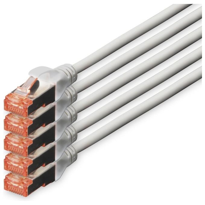Digitus Confezione 5 Cavi Cat 6 Schermati S-Ftp 20mt Grigio