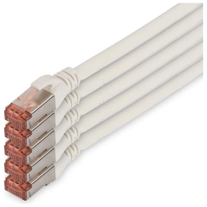 Digitus Confezione 5 Cavi Cat 6 Schermati S-Ftp 10mt Bianco