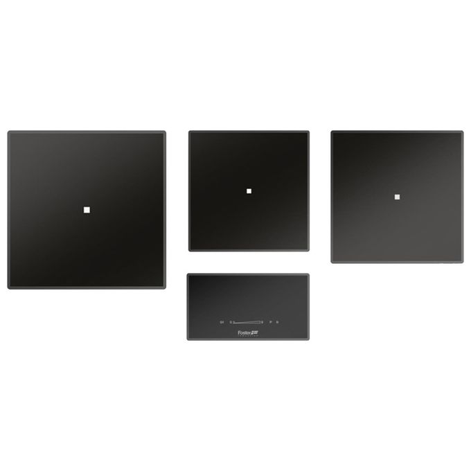 Foster 7365 030 Piano Cottura a Induzione Modulare Quadra in Vetroceramica 3 Zone Libero Posizionamento Touch Control Nero