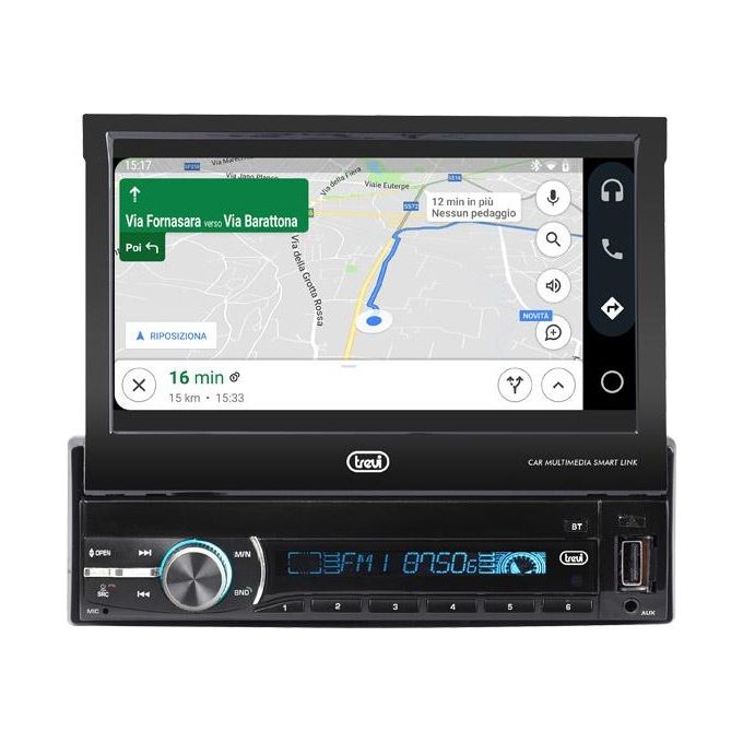 Trevi MDV 6380 DAB Sistema Car Video con Display Touch da 7'' Ricevitore Digitale DAB-DAB+ - FM Mp3 Usb Sd Aux-In Android Mirror Link