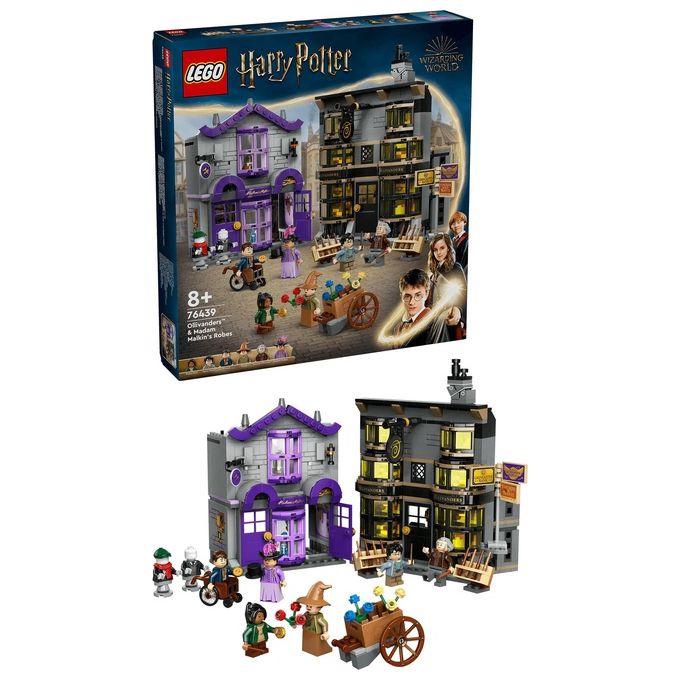 LEGO Harry Potter Olivander e Madama McClan: Abiti per Tutte le Occasioni 2 Modelli di Negozi Giocattolo da Costruire con 6 Minifigure Giochi Creativi per Bambini da 8 Anni da Collezione 76439
