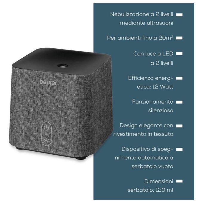 Beurer LA 35 Diffusore Aromi in Tessuto Grigio