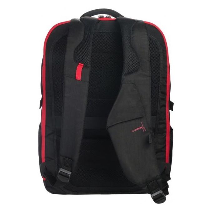 Tucano Zaino Gaming Multitasking Nylon e Neoprene con Cavo Usb Integrato e Tasca per Smartphone Nero
